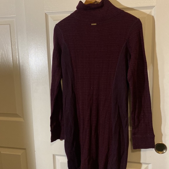 prAna Kelland Sweater Dress Wool Blend Mock Neck Women’s Burgundy - Picture 6 of 6